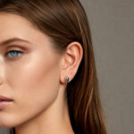 Boucles d'oreilles tête de mort avec un oeil rose en forme de coeur